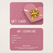 Gratis goudroze basisdoos met cadeaubon visitekaartje (Voorkant /achterkant)