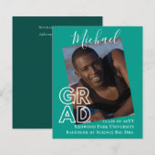 GRATIS Grad FOTO Aankondiging Bedankt Uitnodiging (Voorkant / Achterkant)