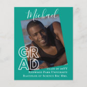 GRATIS Grad FOTO Aankondiging Bedankt Uitnodiging (Voorkant)