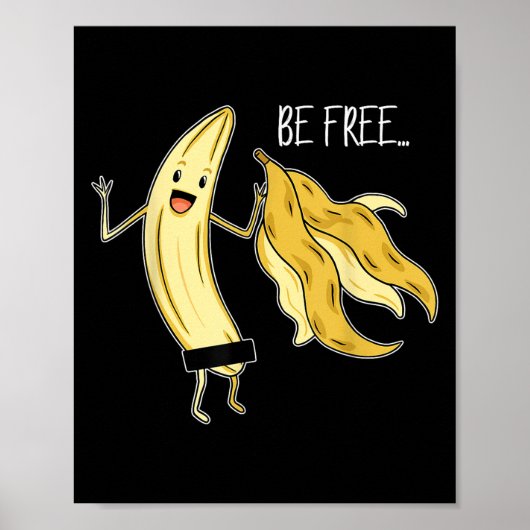 Gratis grappige banaan Graphic Fruit Lover Freedom Poster (Voorkant)