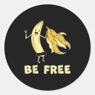 Gratis grappige banaan Graphic Fruit Lover Freedom Ronde Sticker