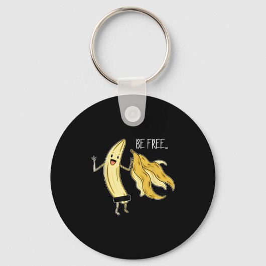 Gratis grappige banaan Graphic Fruit Lover Freedom Sleutelhanger (Voorkant)