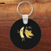 Gratis grappige banaan Graphic Fruit Lover Freedom Sleutelhanger (Voorkant)