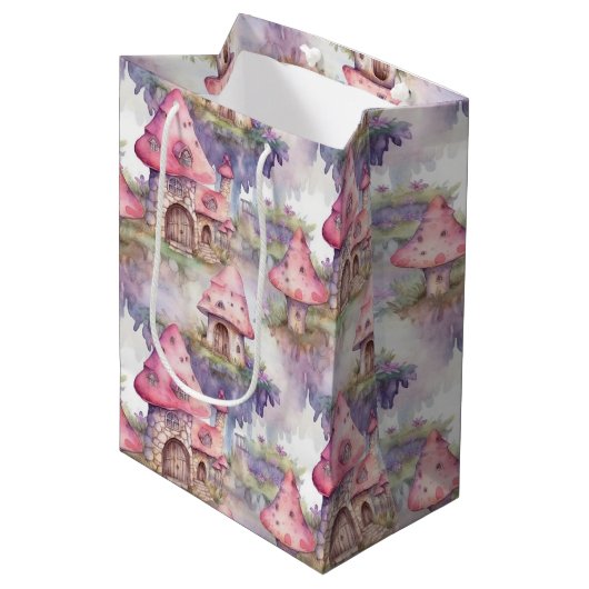 Gratis Graspaddenhuisjespatroon (4) Medium Cadeauzakje (Voorkant Gekanteld)