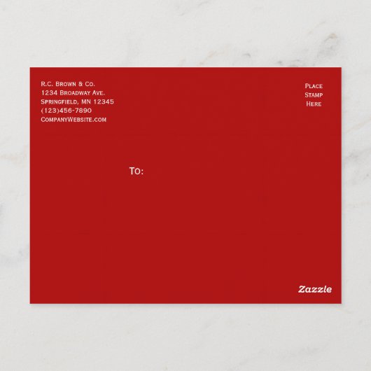 Gratis Gratis Gratis Business Holiday Briefkaart (Achterkant)