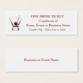Gratis Gratis Gratis Drink Ticket Bar Speciale Eve Mini Visitekaartjes (Voorkant /achterkant)