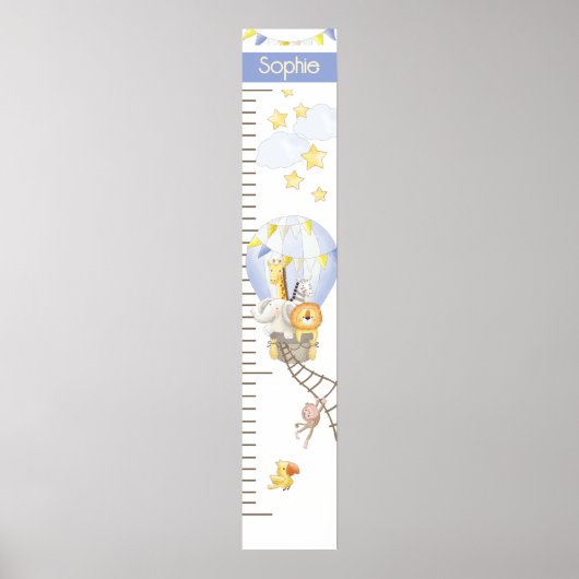 Gratis Groeimeter met Fantasievolle Heet Luchtball Poster (Voorkant)