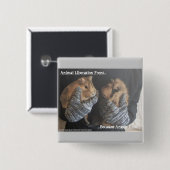 Gratis Guinee varkens Vierkante Button 5,1 Cm (Voorkant /achterkant)