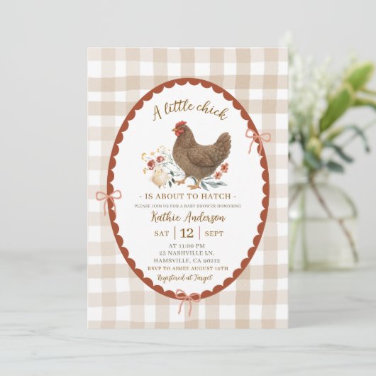 Gratis Handgetekende Illustratie Chic Baby Shower Kaart (Staand voorkant)