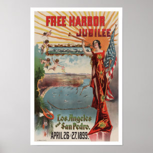 Gratis Haven Jubileum, 1899. Oude Reclame Poster