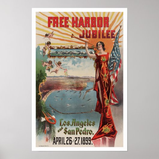 Gratis Haven Jubileum, 1899. Oude Reclame Poster (Voorkant)