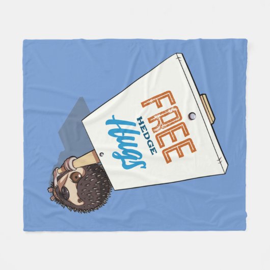 Gratis Hedge Hugs Funny Hedgehog Picket Sign Carto Fleece Deken (Voorkant (Horizontaal))