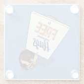 Gratis Hedge Hugs Funny Hedgehog Picket Sign Carto Glazen Onderzetter (Achterkant)