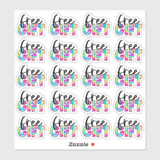 Gratis, heldere kleuren, kleine bedrijven sticker (Vel)