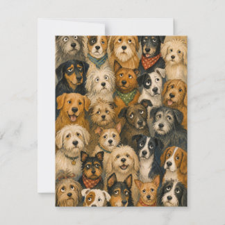 Gratis Hond Menigte Notitiekaart voor Hondenliefhe Notitiekaartje