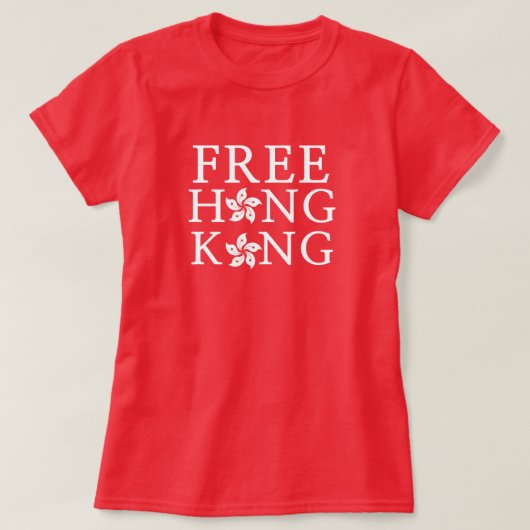 Gratis Hongkong met orchidee-ventilator T-shirt (Design voorkant)