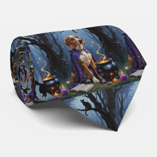 Gratis Hound Honden Whimsicale Halloween Schilderi Stropdas (Opgerold)