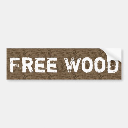 Gratis Hout Bumpersticker (Voorkant)
