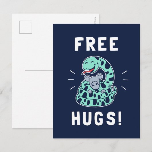 Gratis huggen briefkaart (Voorkant / Achterkant)