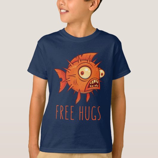 Gratis huggen Cartoon T-shirt (Voorkant)