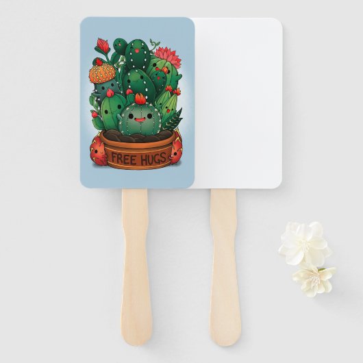 Gratis huggen handwaaier (Voorkant en achterkant)