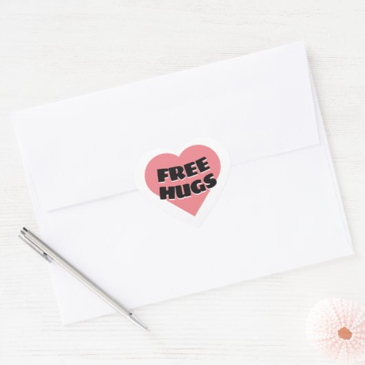 Gratis huggen hart sticker (Envelop)