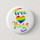 Gratis huggen | LGBTQ+ Pride Ronde Button 5,7 Cm (Voorkant)
