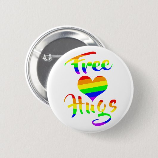 Gratis huggen | LGBTQ+ Pride Ronde Button 5,7 Cm (Voorkant /achterkant)