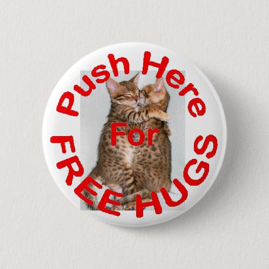 Gratis huggen ronde button 5,7 cm (Voorkant)