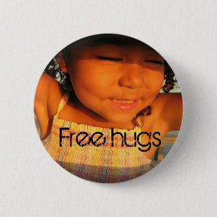 Gratis huggen ronde button 5,7 cm