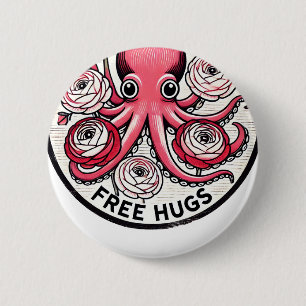 Gratis huggen ronde button 5,7 cm
