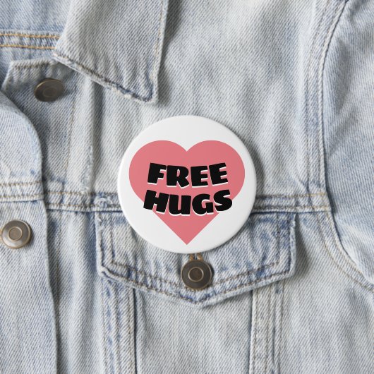 Gratis huggen ronde button 7,6 cm (In situ)