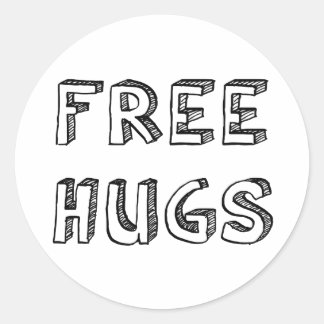 Gratis huggen ronde sticker