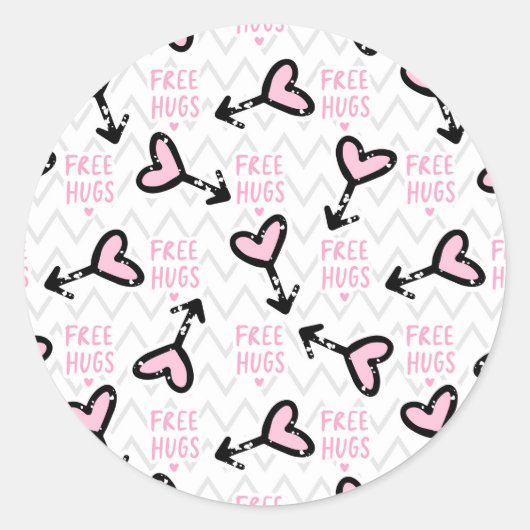 Gratis huggen ronde sticker (Voorkant)