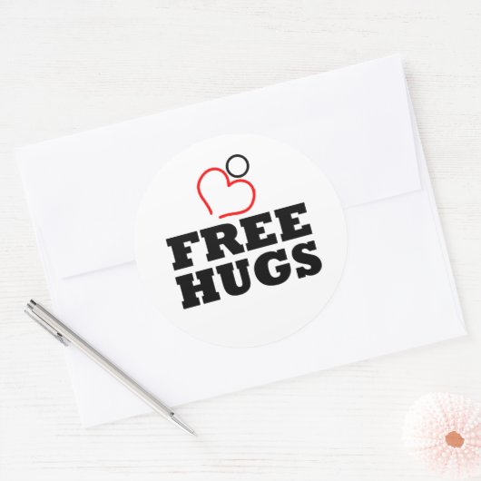 Gratis huggen ronde sticker (Envelop)