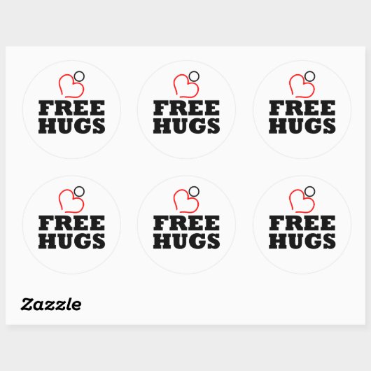 Gratis huggen ronde sticker (Vel)