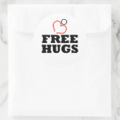 Gratis huggen ronde sticker (Tas)