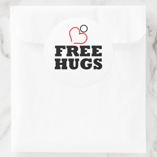 Gratis huggen ronde sticker (Tas)