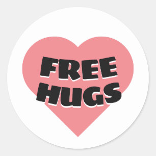 Gratis huggen ronde sticker