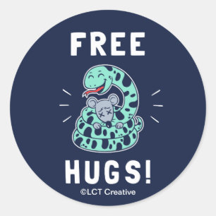 Gratis huggen ronde sticker