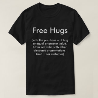 Gratis huggen t-shirt