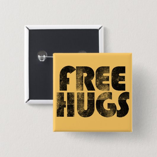 Gratis huggen vierkante button 5,1 cm (Voorkant /achterkant)