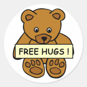 Gratis huggenstickers ronde sticker