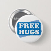 Gratis hugs - Blauw Ronde Button 5,7 Cm (Voorkant /achterkant)