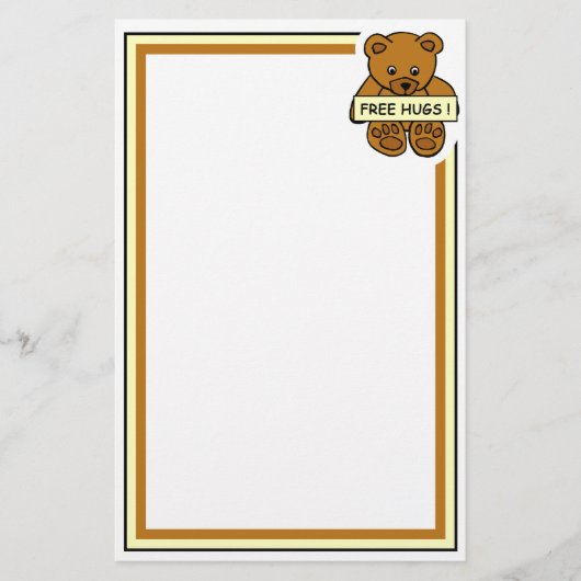 Gratis Hugs briefpapier, aanpasbaar Briefpapier (Voorkant)