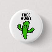 Gratis Hugs Cactus Grappig Ronde Button 3,2 Cm (Voorkant)