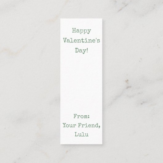 Gratis Hugs! Cactus Valentijn Mini Bladwijzer Mini Visitekaartje (Achterkant)