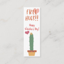 Gratis Hugs! Cactus Valentijn Mini Bladwijzer