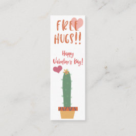 Gratis Hugs! Cactus Valentijn Mini Bladwijzer Visitekaartje