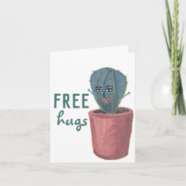 GRATIS HUGS CRAZY CACTUS LADY grappige kaart